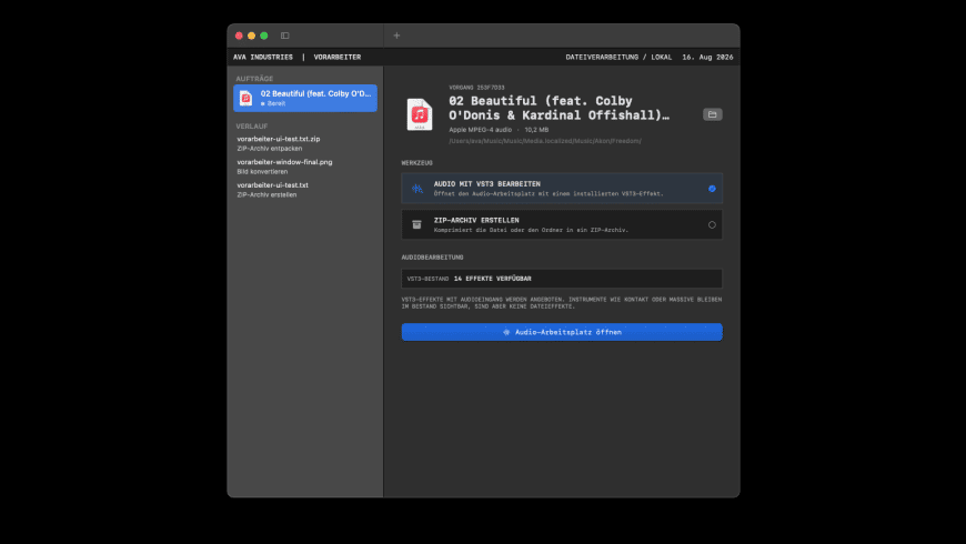 VORARBEITER for Mac - review, screenshots