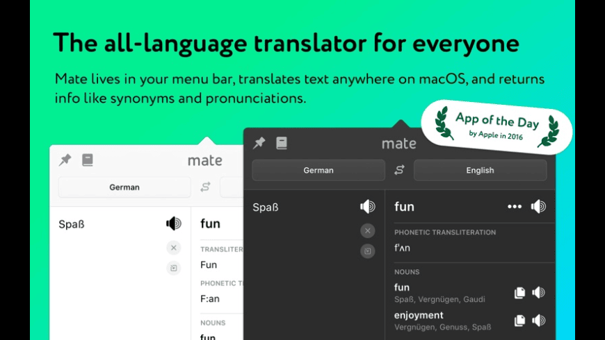 Mate Translate for Mac - review, screenshots