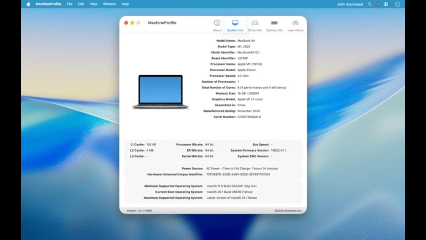 MachineProfile for Mac - review, screenshots