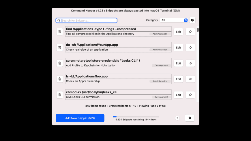 Command Keeper for Mac - review, screenshots