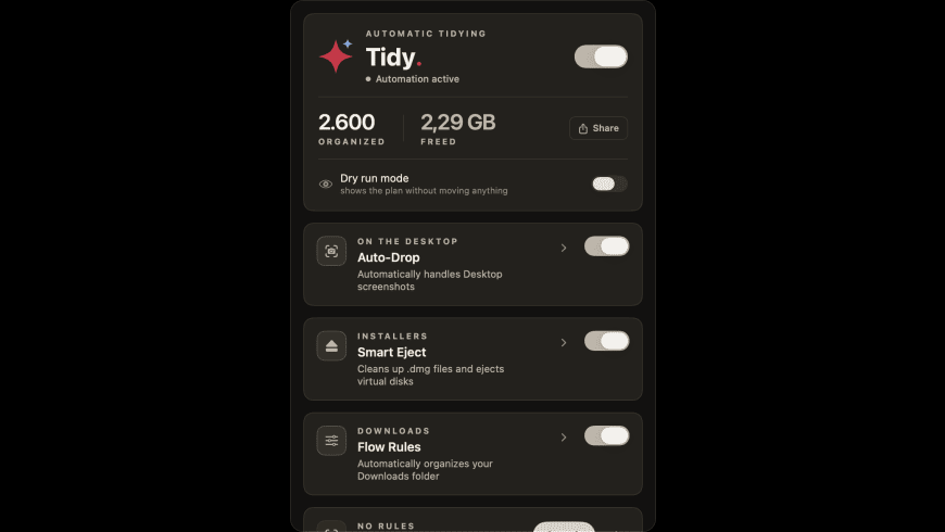 Tidy for Mac - review, screenshots