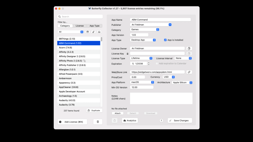 Butterfly Collector for Mac - review, screenshots