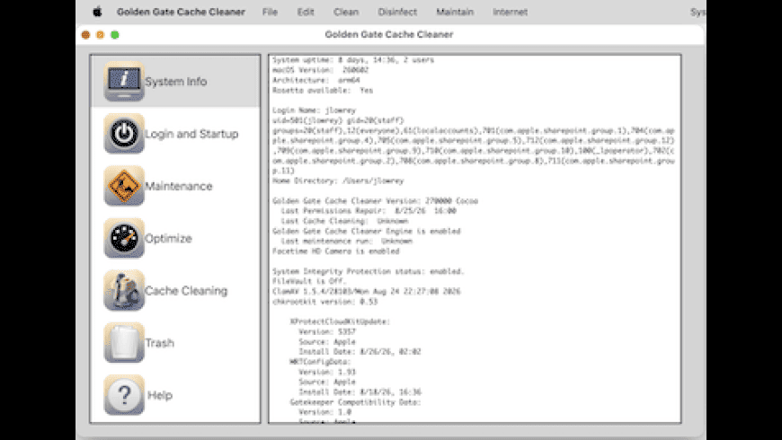 Golden Gate Cache Cleaner for Mac - review, screenshots