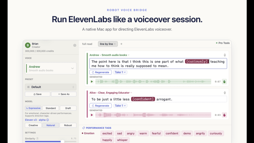 Robot Voice Bridge for Mac - review, screenshots