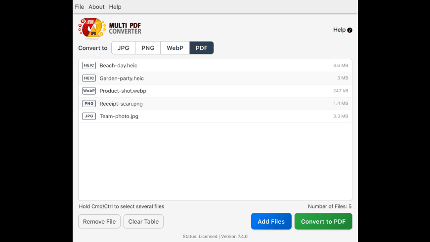 Multi PDF Converter for Mac - review, screenshots