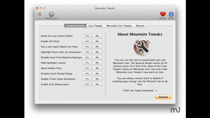 Download Mountain Tweaks for Mac | MacUpdate