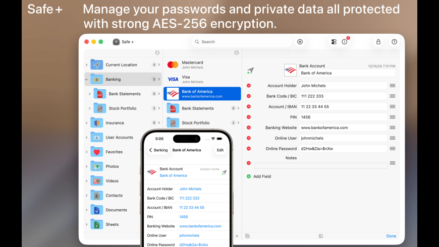 Safe + for Mac - review, screenshots