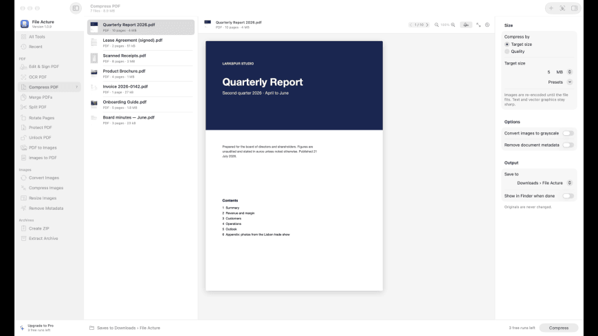 File Acture for Mac - review, screenshots