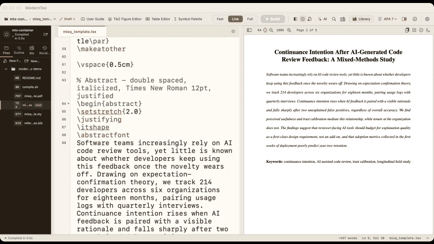 ModernTex for Mac - review, screenshots