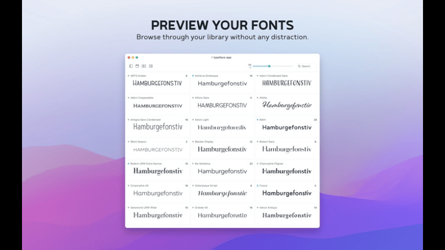 Typeface for Mac - review, screenshots