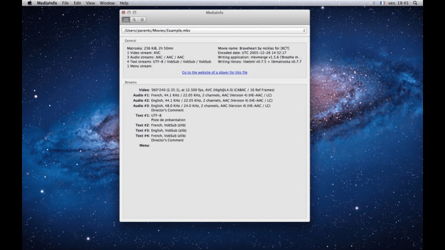 MediaInfo for Mac - review, screenshots
