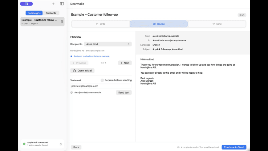 Dearmailo for Mac - review, screenshots