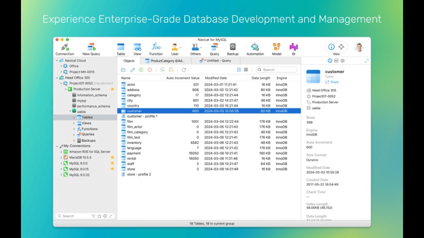 Navicat for MySQL for Mac - review, screenshots