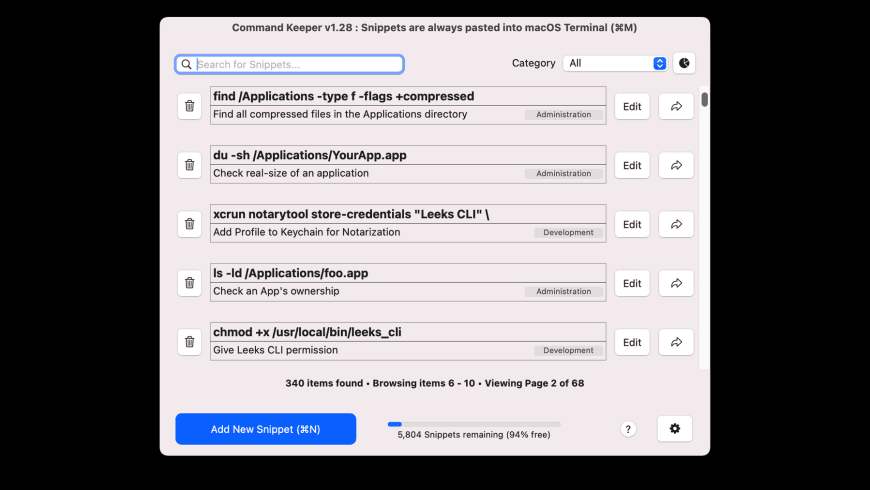 Command Keeper for Mac - review, screenshots