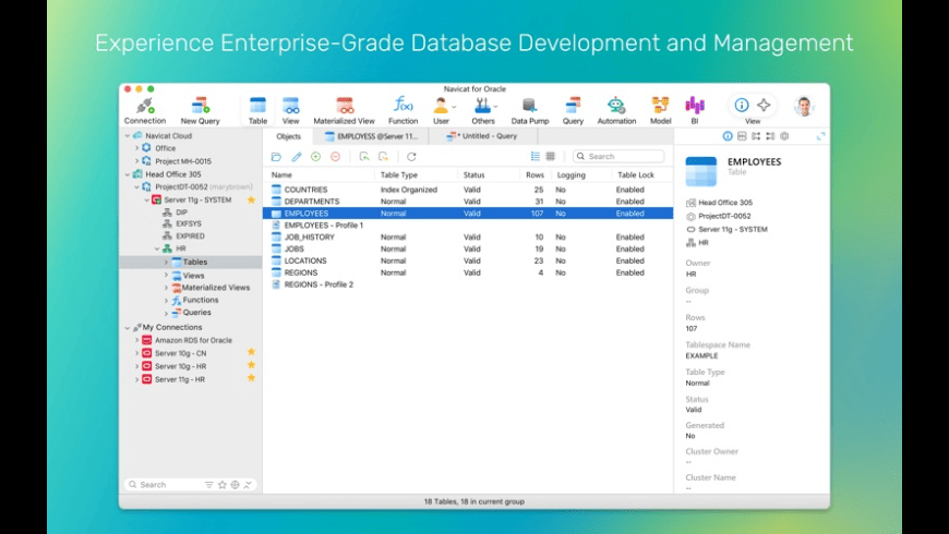 Navicat for Oracle for Mac - review, screenshots