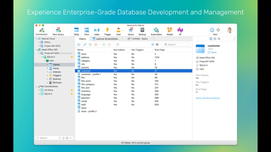 Navicat for SQLite for Mac - review, screenshots