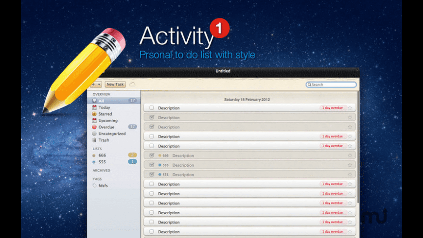 ToDo Activity for Mac - review, screenshots