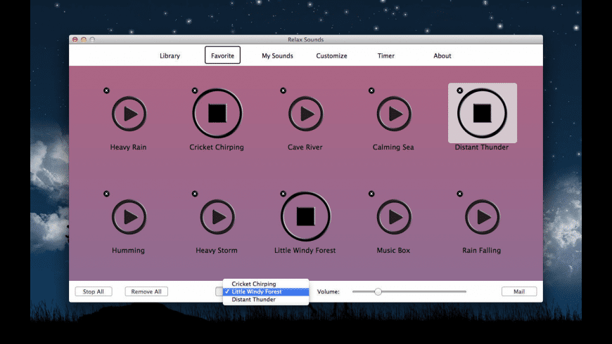 Relax Sounds for Mac - review, screenshots