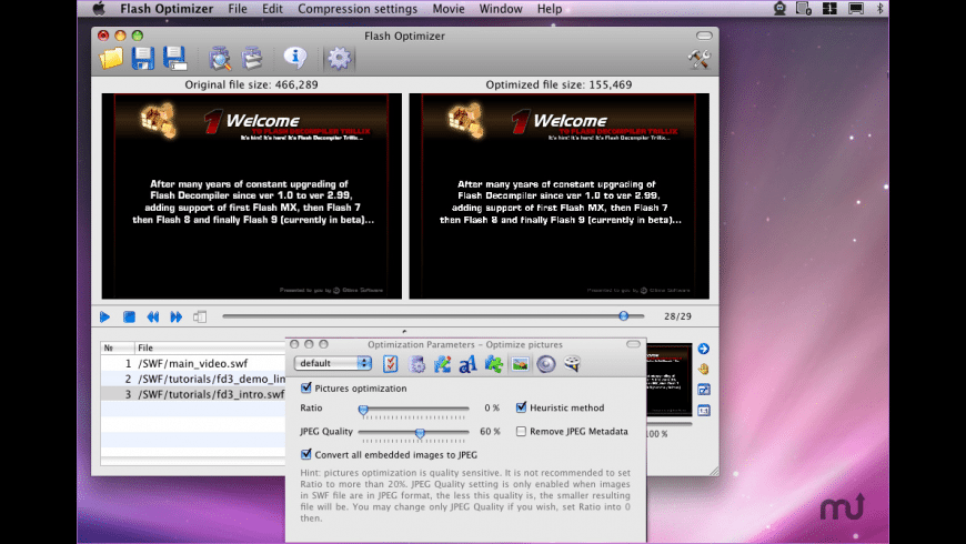 Flash Optimizer for Mac - review, screenshots