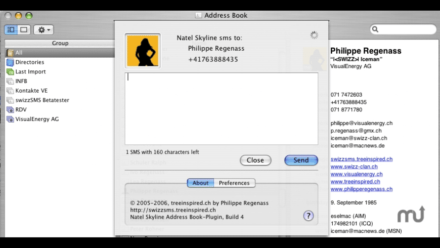 Address Book Plugin For Natel Skyline Sms For Mac Address Book Plugin For Natel Skyline Sms For Mac