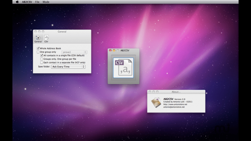 AB2CSV for Mac - review, screenshots
